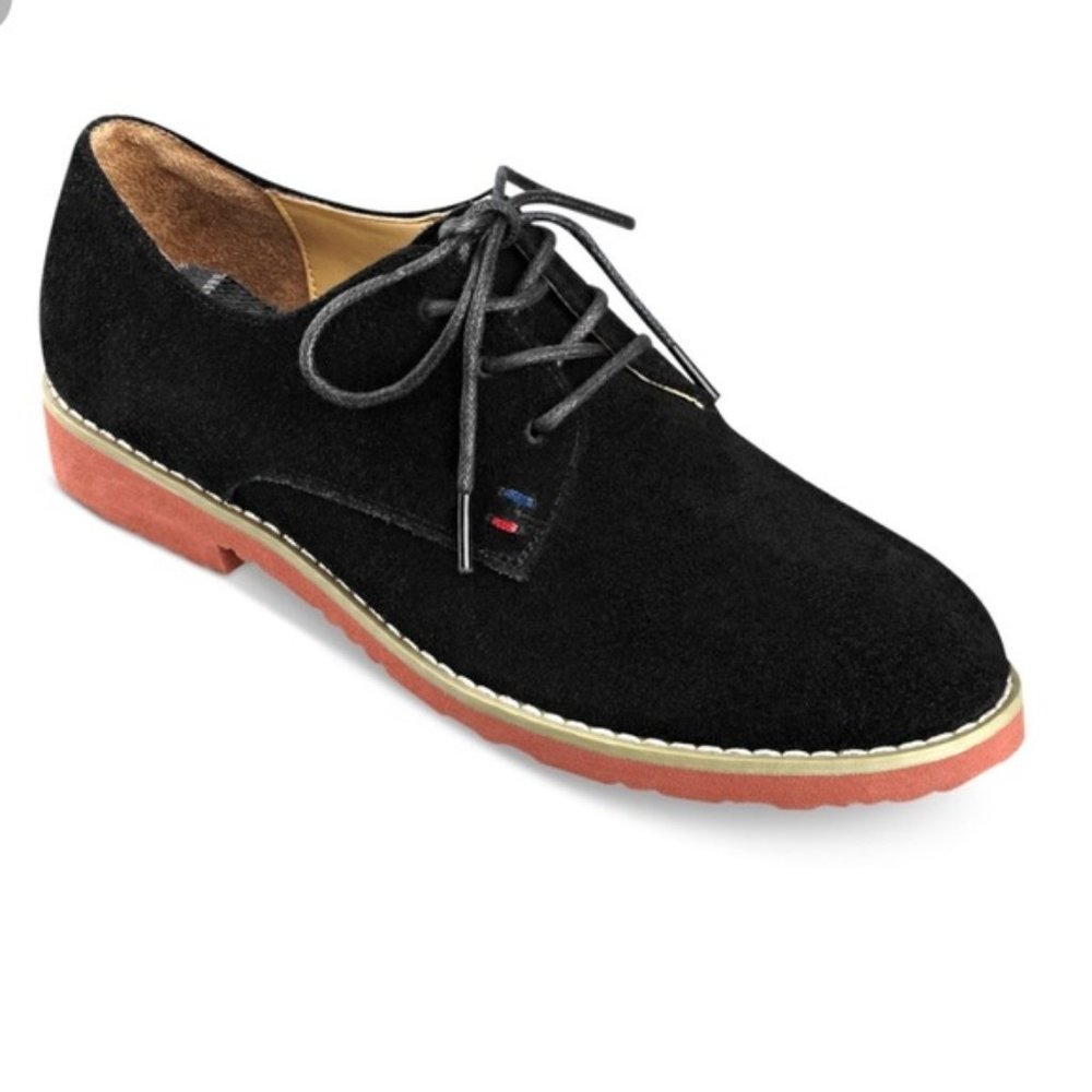 Tommy Hilfiger Honeybee Black Oxford Flat Sz 8M